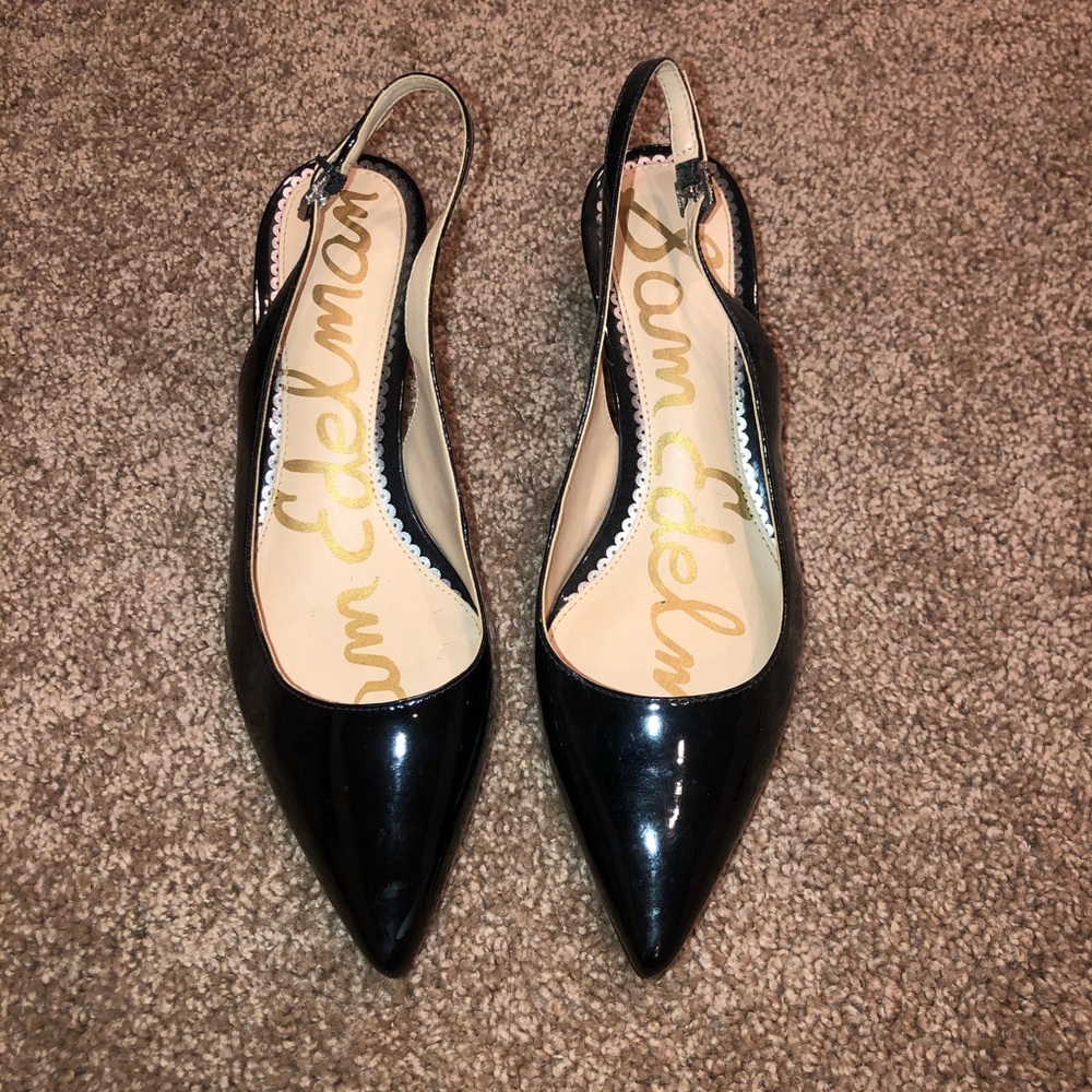 Sam Edelman Black Patent Leather Kitten Heels